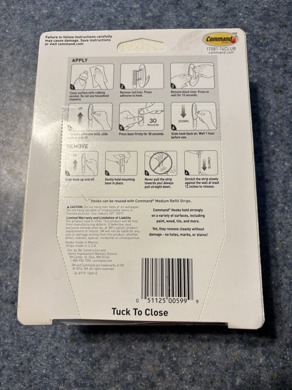 Command Damage Free Hanging 14 Hooks Holds 3lb gallery