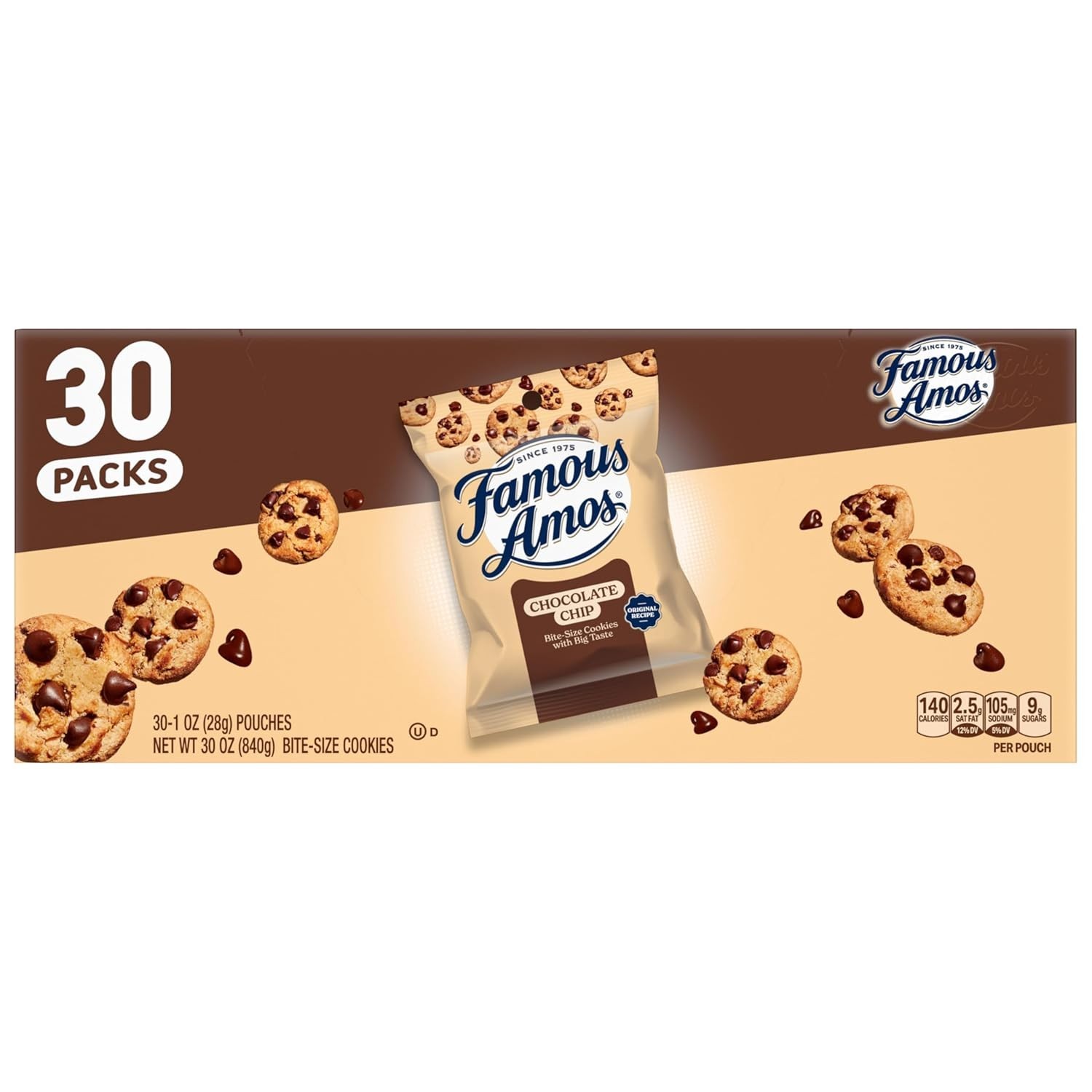 Famous Amos Original Recipe Chocolate Chip Bite-Size Cookies, 30 Pack Box, 30 oz gallery