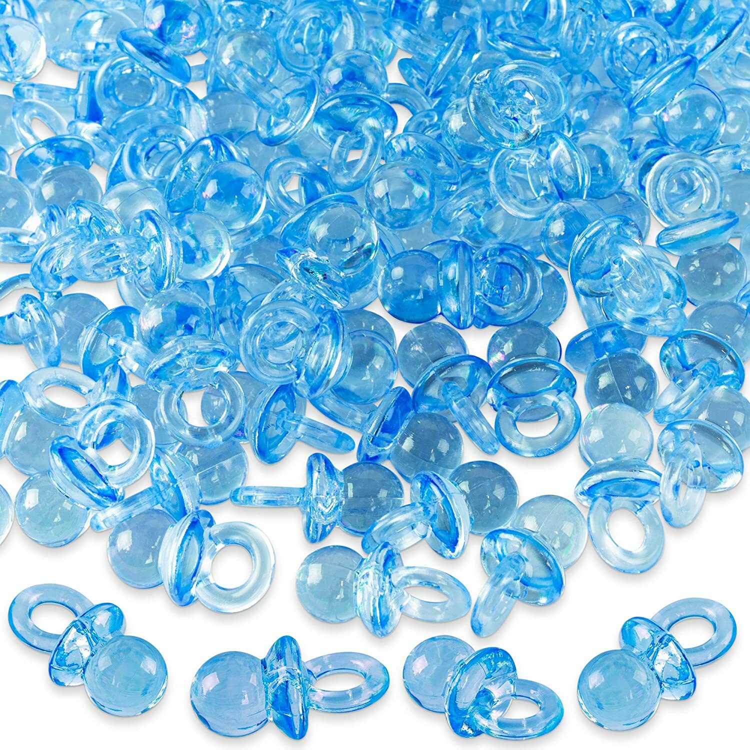 Mini Pacifier for Baby Shower, Party Decoration, Gender Reveal_Blue_144 PCS gallery
