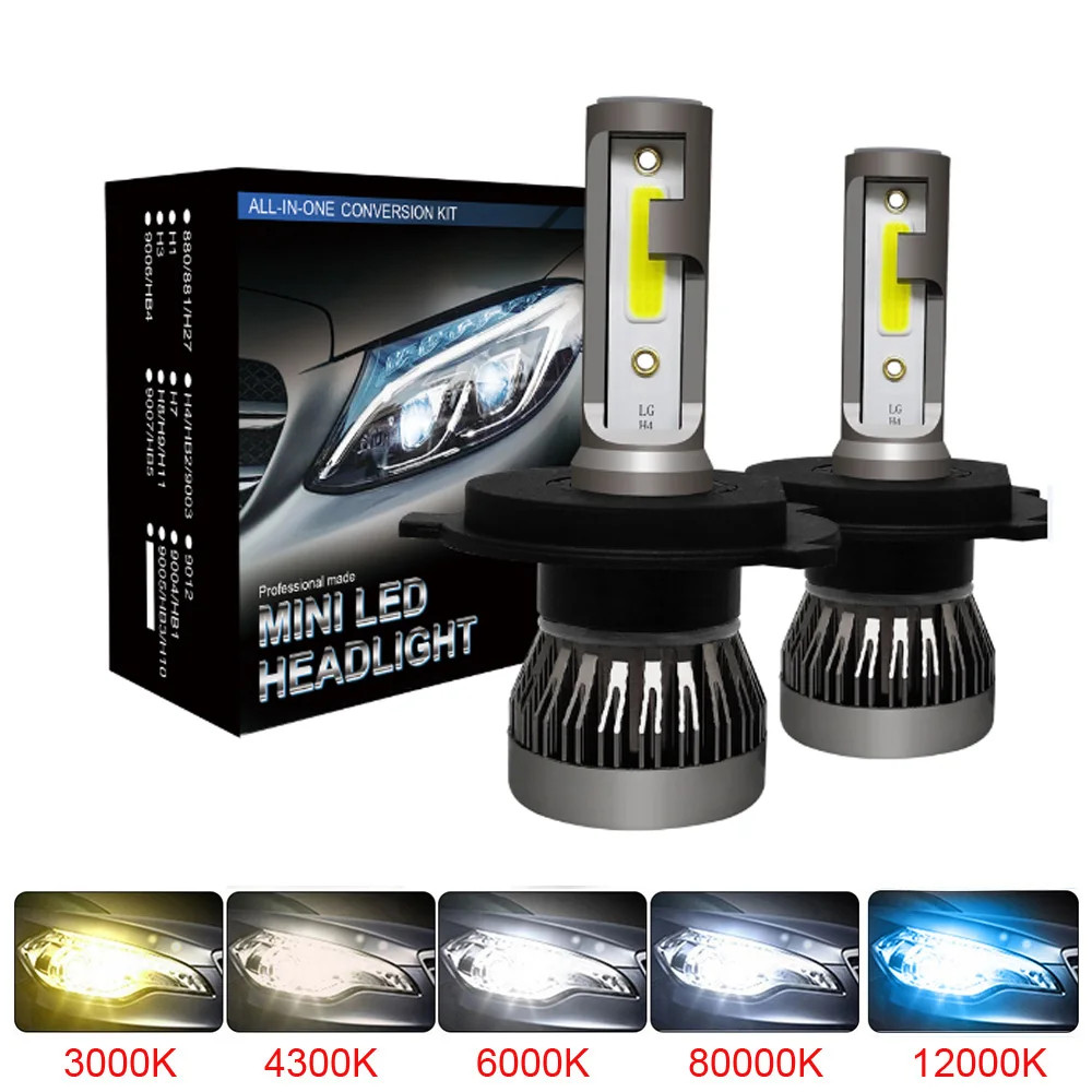 2Pcs LED H4 H7 Car Headlight Bulbs H1 H8 H11 9005 HB3 9006 HB4 9004 HB1 H3 H13 gallery