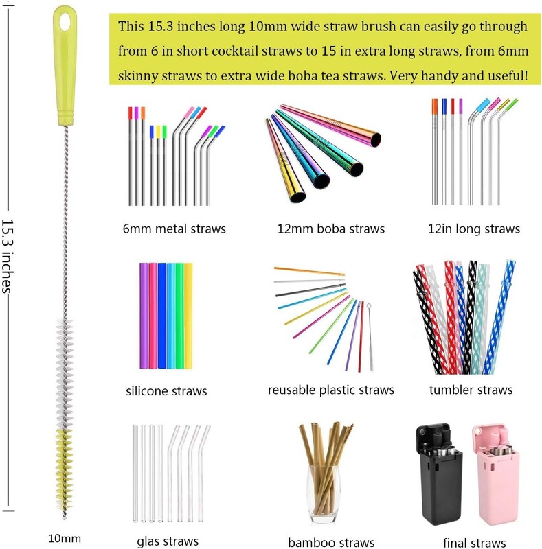 8-Pack Bottle Cleaning Brush Set - Long Bottle Cleaner for Washing Beer/Wine Nar gallery