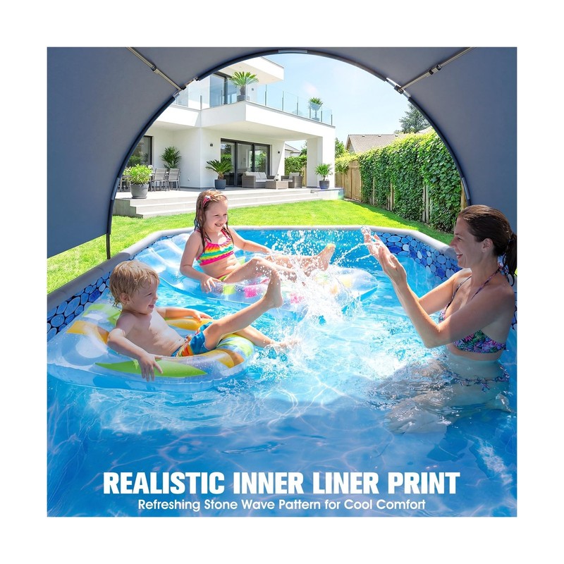 StarOcean Foldable Pool with Canopy,Non Inflatable Pool,Large Foldable Swimmi... gallery