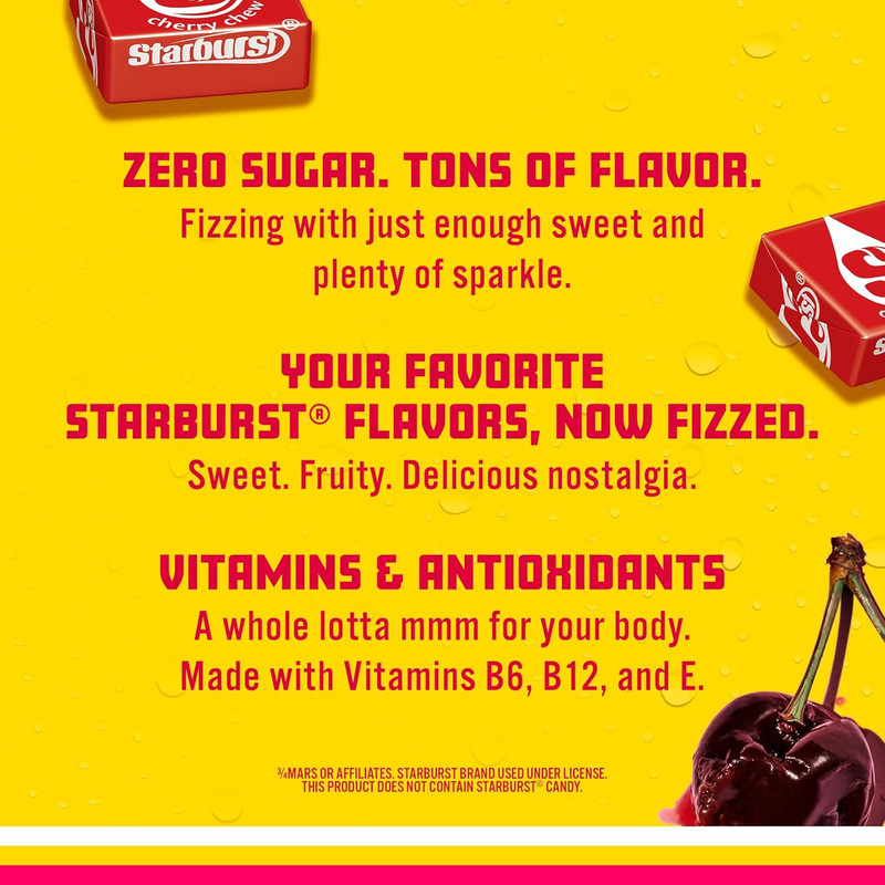Sparkling Ice STARBURST Cherry, Zero Sugar Flavored Sparkling Water, with Vitami gallery