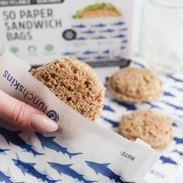 Lunchskins Recyclable & Sealable Paper Sandwich Bags - Shark - 50ct gallery