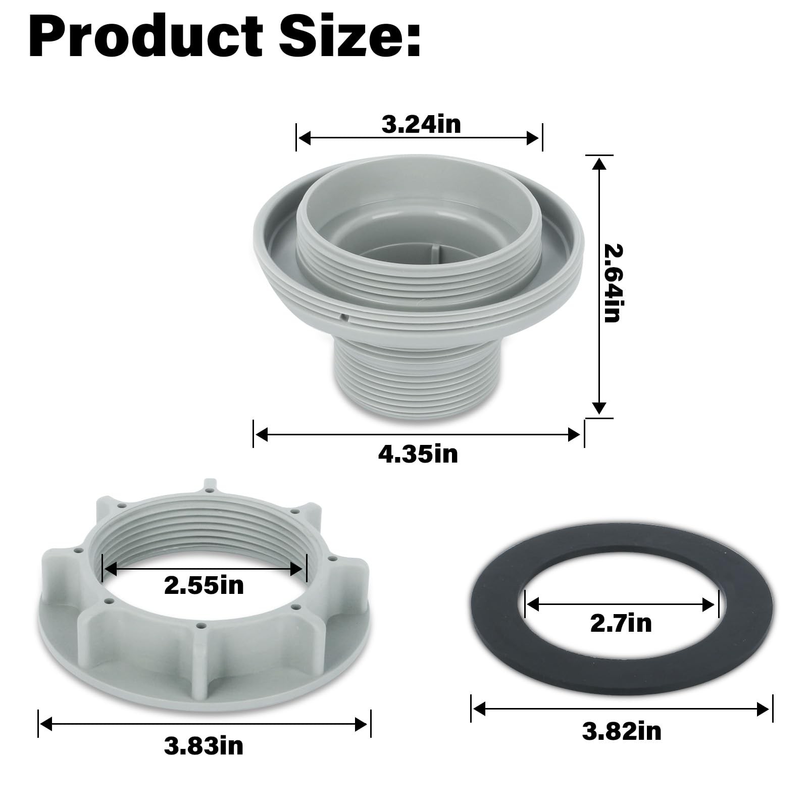 Pool Threaded Filter Connector Kit for Intex Above Ground Pools, Replacement ... gallery