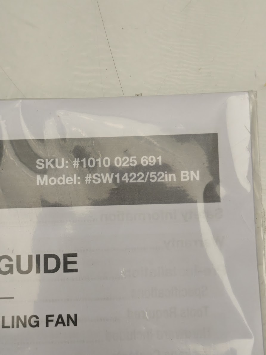Home Decorators SW1422 Mewry 52" Ceiling Fan User Guide Installation Manual Only gallery