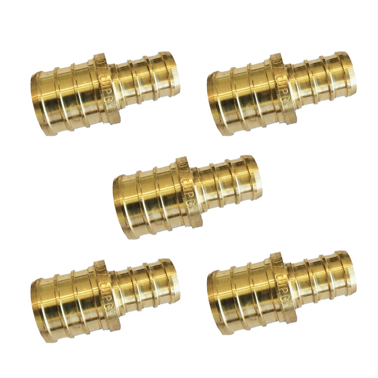 5 PCS EFIELD 3/4" X 1/2" PEX FITTING STRAIGHT REDUCING COUPLING, LEAD FREE gallery