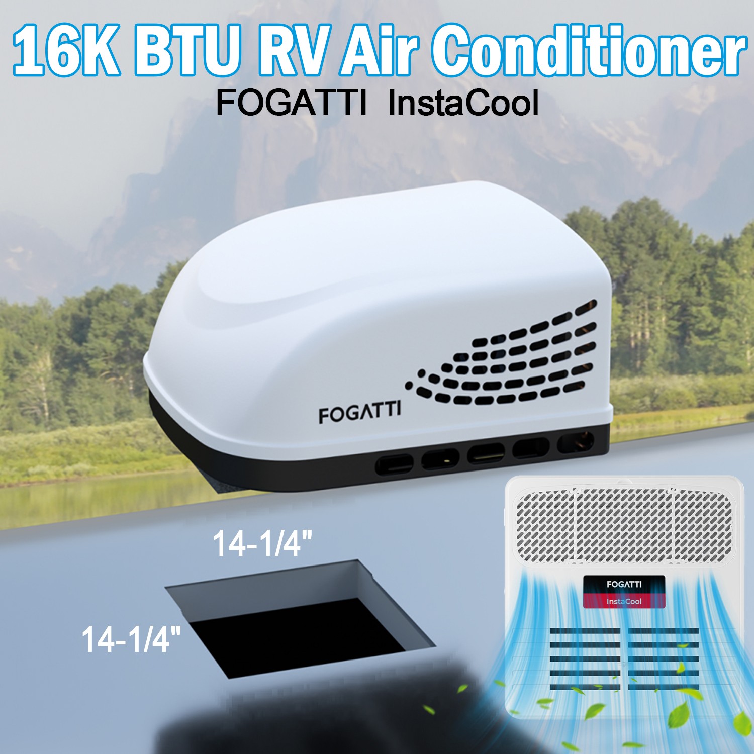 FOGATTI Ducted RV Rooftop Air Conditioner 16,000 BTU InstaCool All-in-One Unit gallery