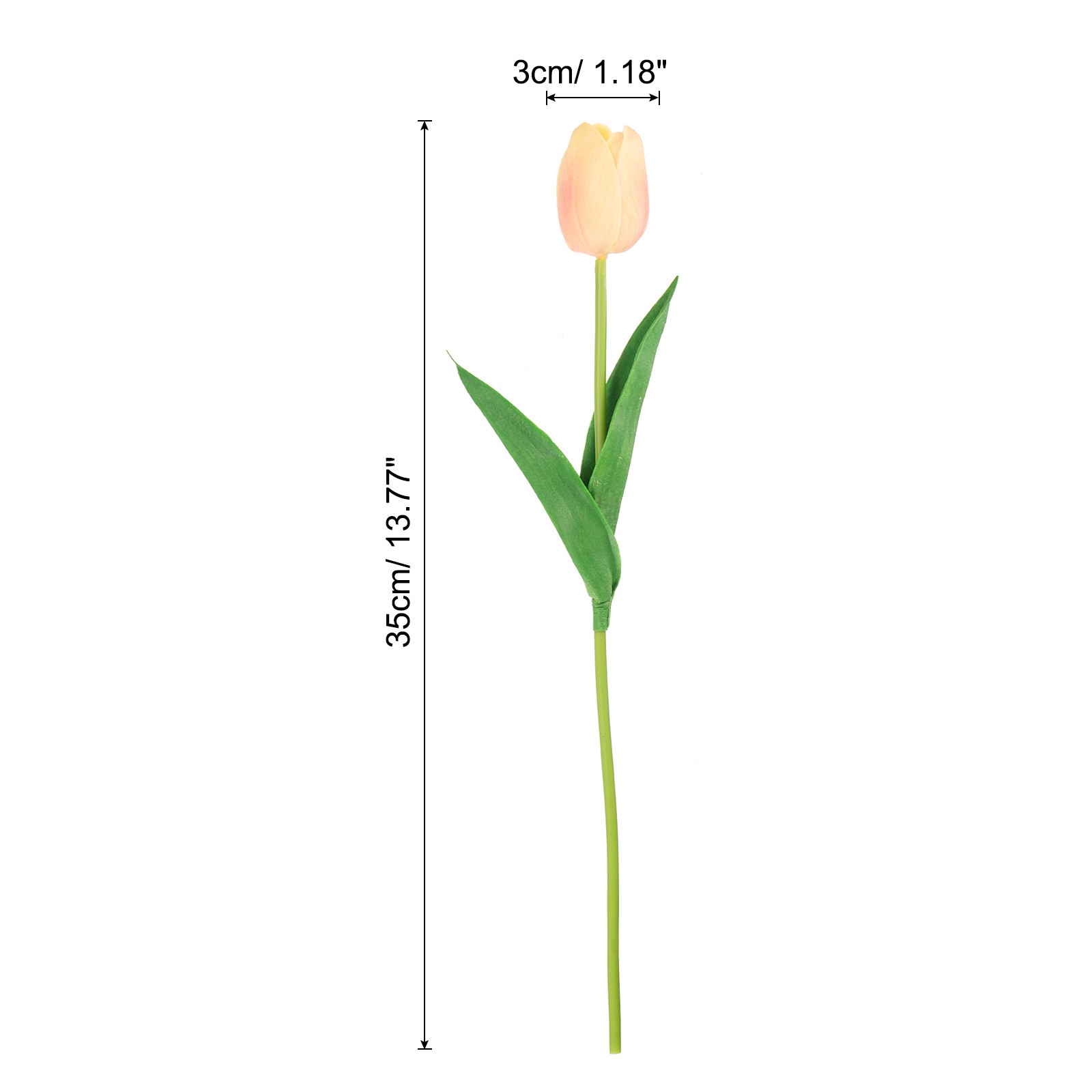 24Pcs Fake Tulips Artificial Flowers PU Tulips with Stems Pale yellow gallery