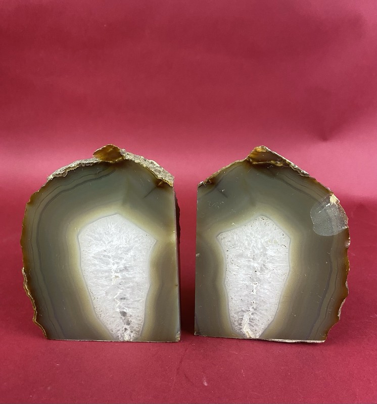 Geode Bookends 5 1/2” 7 Pounds Polished Thunder Eggs AS IS gallery