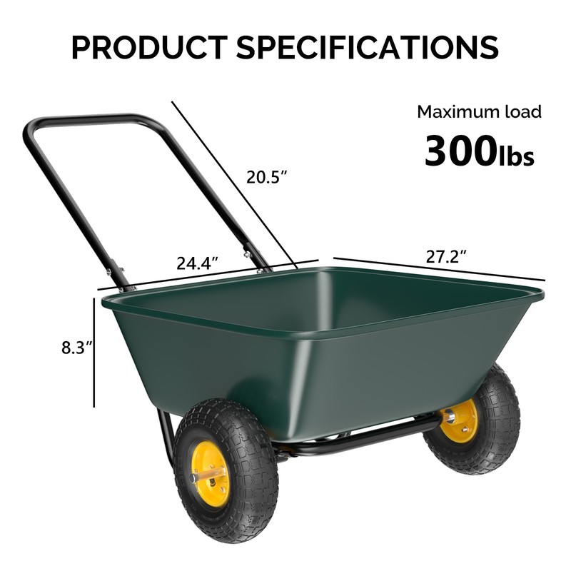 Dump Cart - Poly Garden Dump Cart with Easy to Assemble with U-shaped Handle gallery