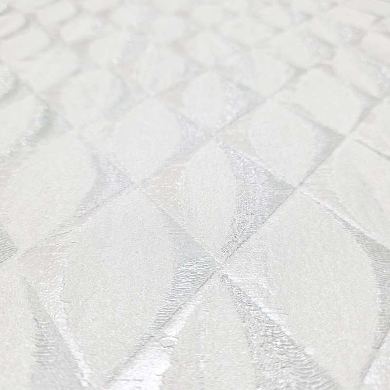Light Gray beige white silver glitter faux fabric diamond textured Wallpaper 3D gallery