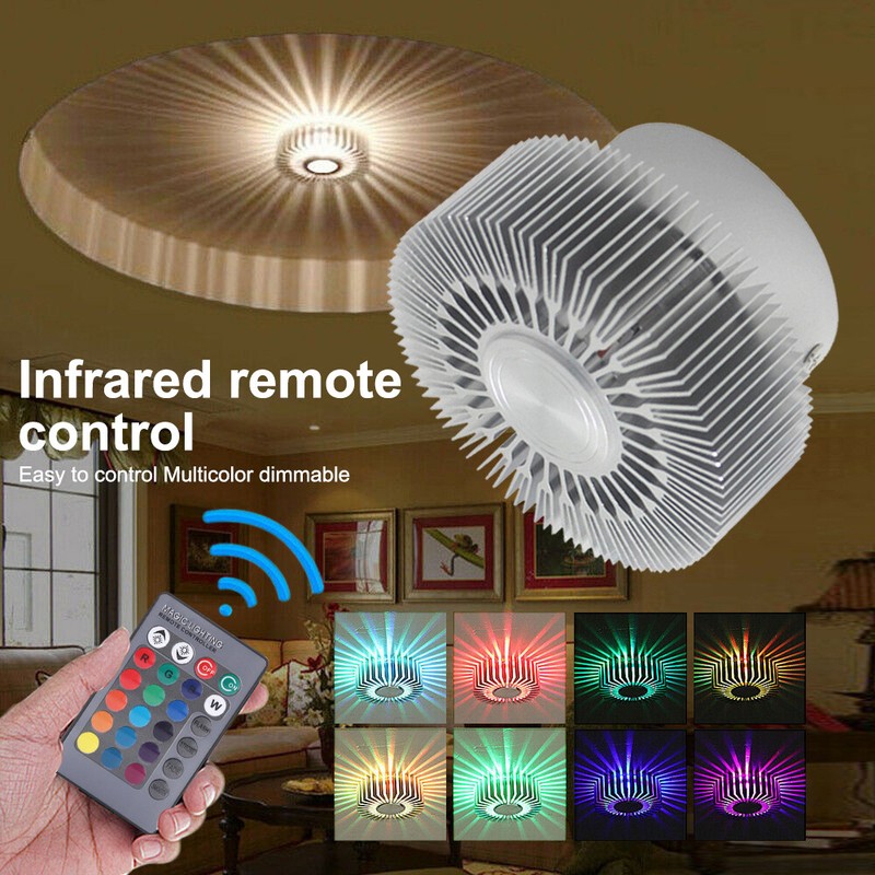2X 3W Modern LED Wall Ceiling Light Sconce RGB Lighting Fixture Decor Lamp USA gallery