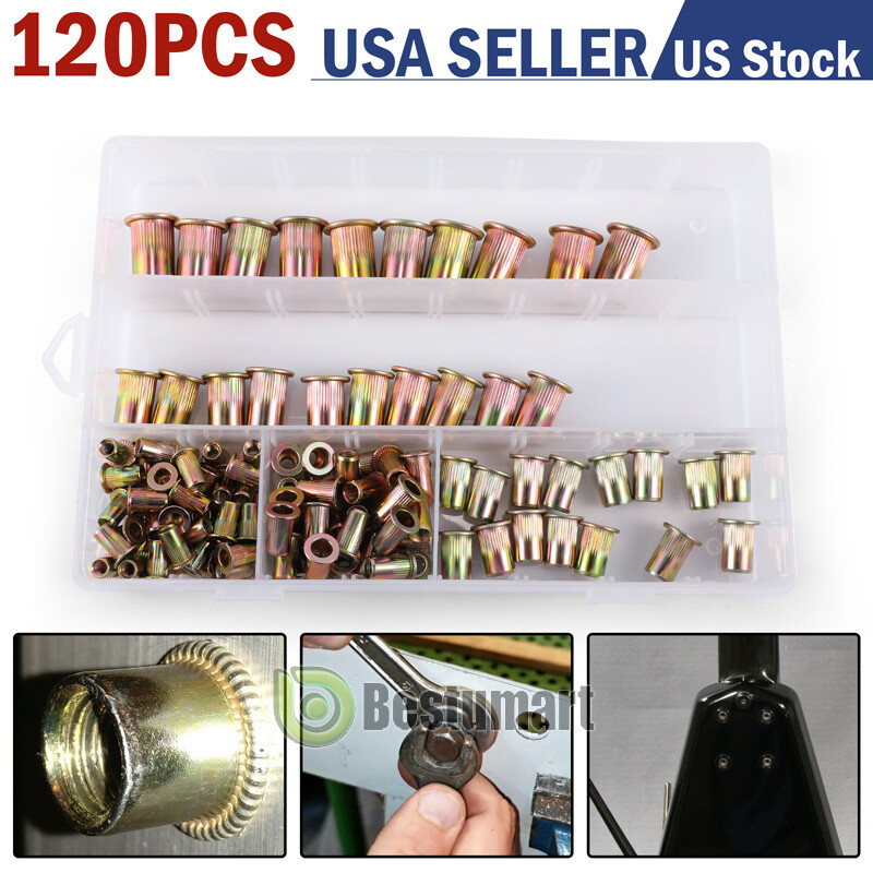 120pcs Rivet Nut Kit Rivnut Gun Nut Setter Thread Setting Nutsert Tool Metri+Box gallery