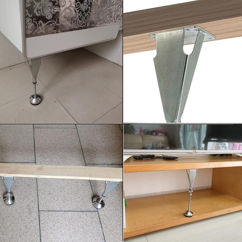 Adjustable Height Center Support Leg Bed Frame Slat Steel Hardware 4 PCS gallery