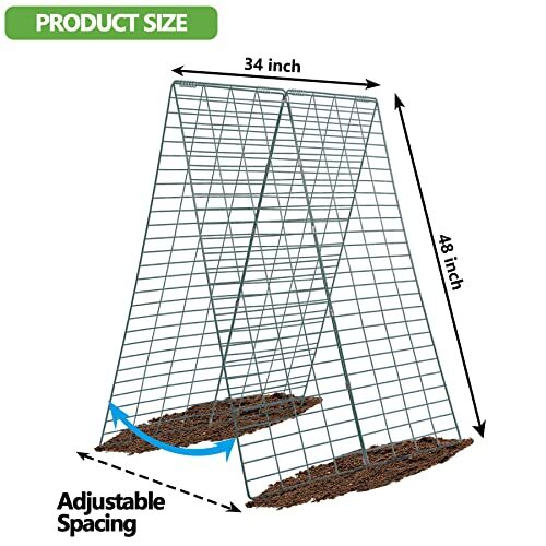CUCUMBER TRELLIS Foldable A-Frame Small Grid 2 Pack 34"x 48" TORIEXON gallery