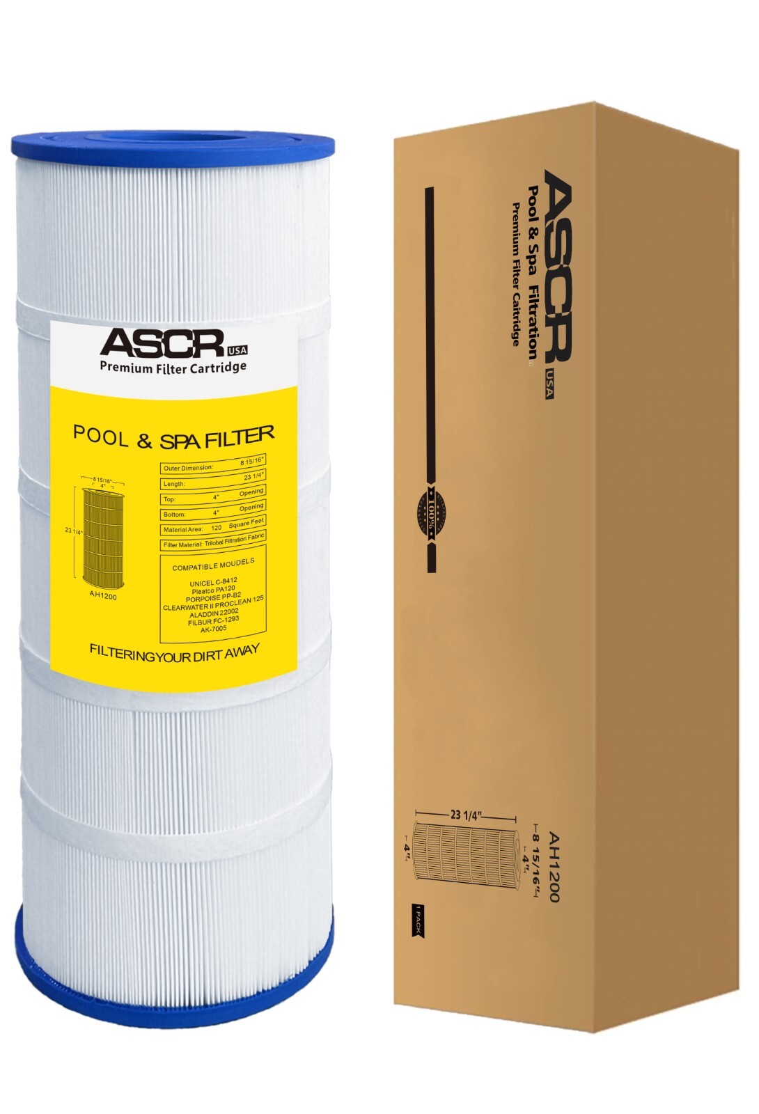 ASCR USA AH1200 Pool Filter, Replace Hayward C1200 C-8412 CX1200RE PA120 FC-1293 gallery