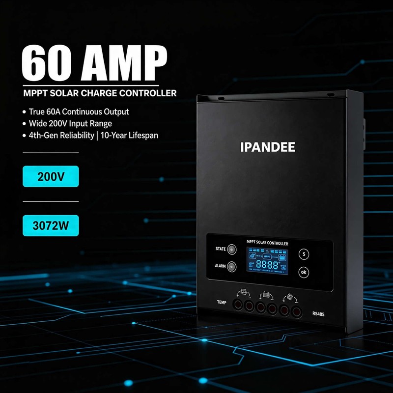 MPPT Solar Charge Controller 60A Battery Regulator 12/24/36/48V PV200V+Bluetooth gallery
