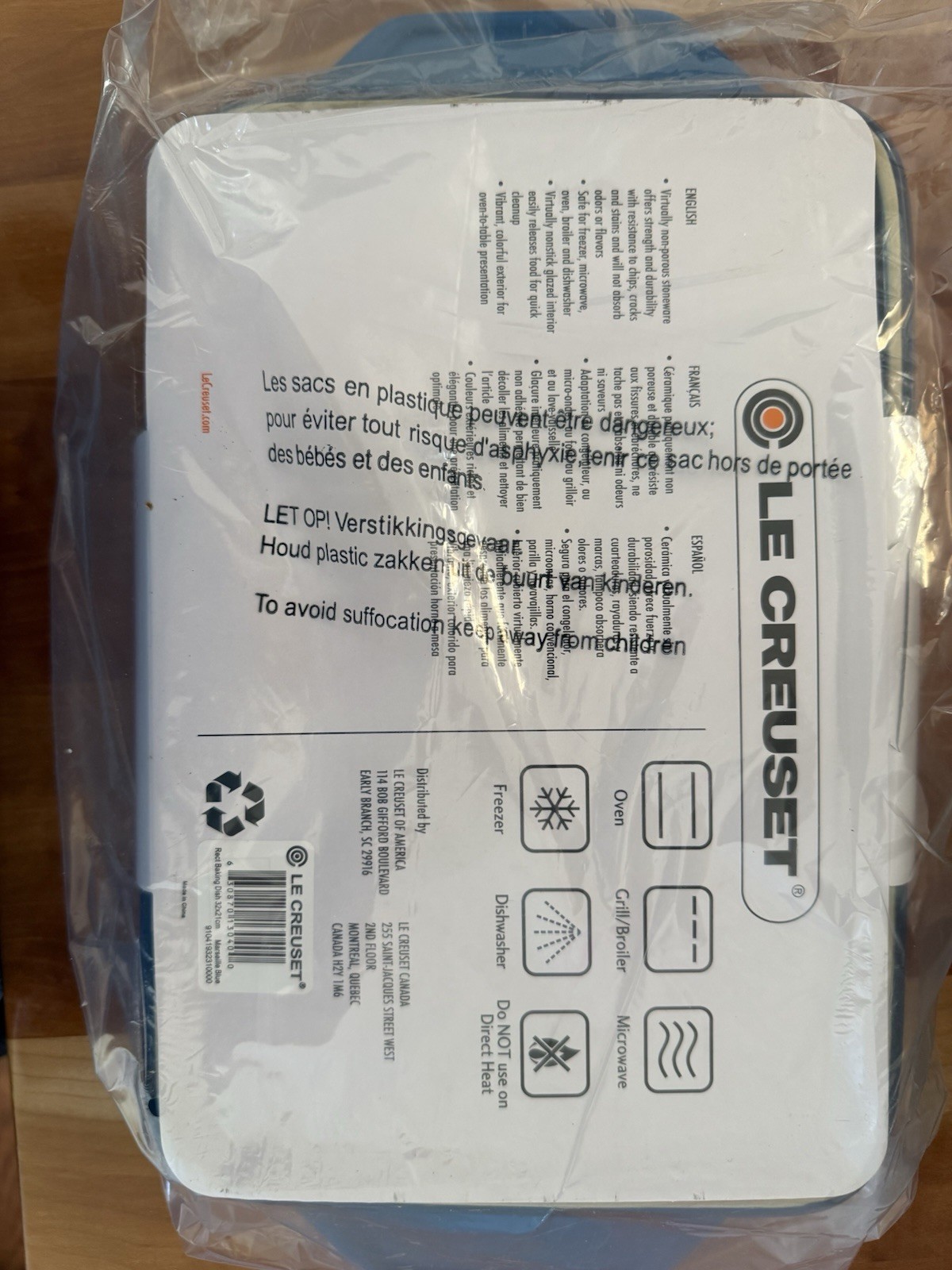 Le Creuset Heritage Rectangular Baking Dish 3.15 Qt Marseille Blue NEW NIB gallery