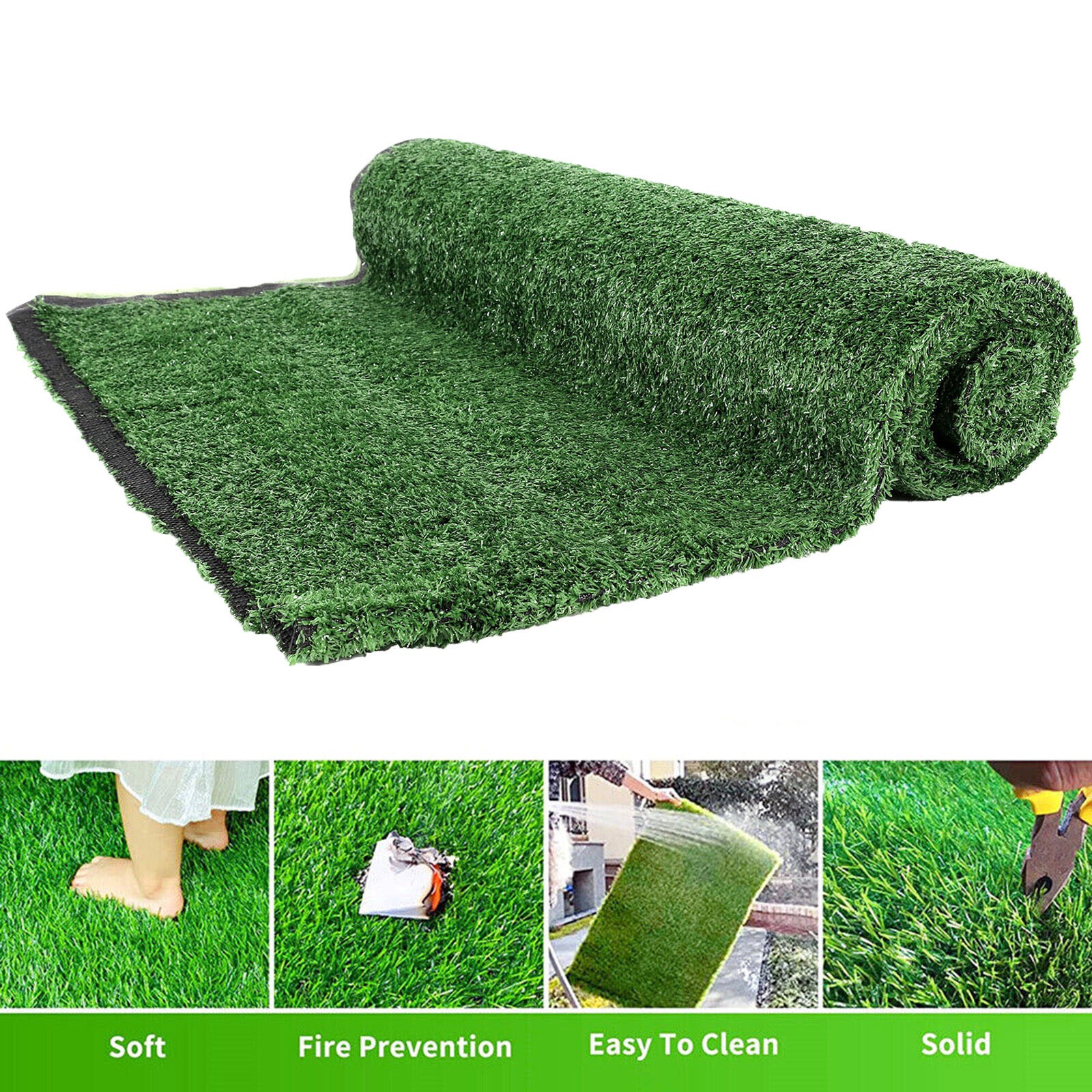 Green Artificial Grass Rug 6 ft. x 8 ft. Patio Deck Indoor Outdoor Landscape NEW gallery