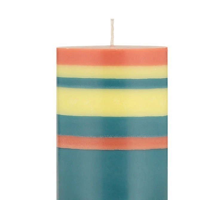 British Colour Standard 4"Pillar Candle 36hr Yellow,Orange,Blue Stearin🕯️Wax gallery