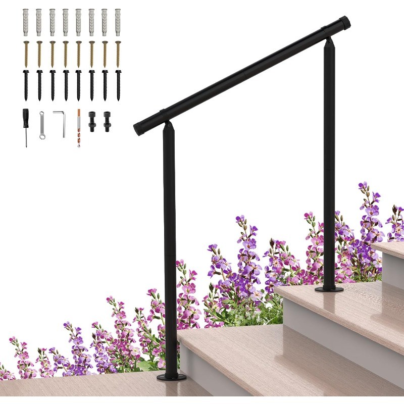 Handrails for Outdoor Steps,Step HandRail Fit 2 to 3 Steps Outdoor Stair Railing gallery