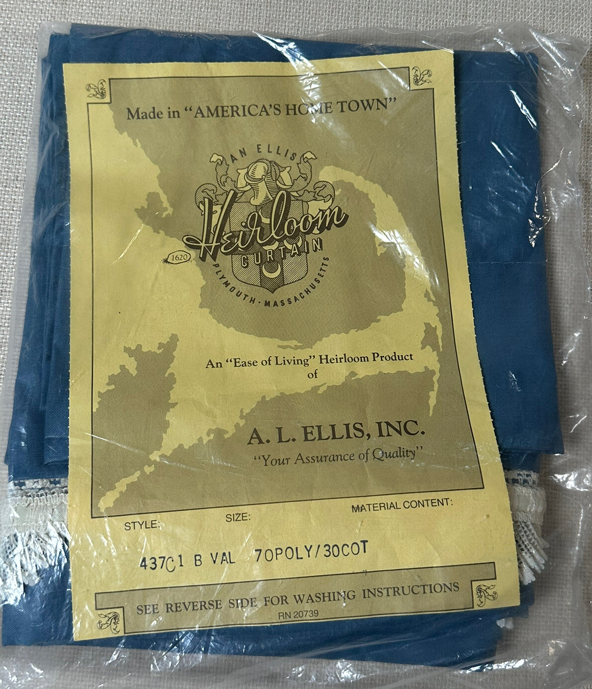 A.L. Ellis, Inc Style 437C2 B Valance Blue White Lace Heirloom Curtain gallery