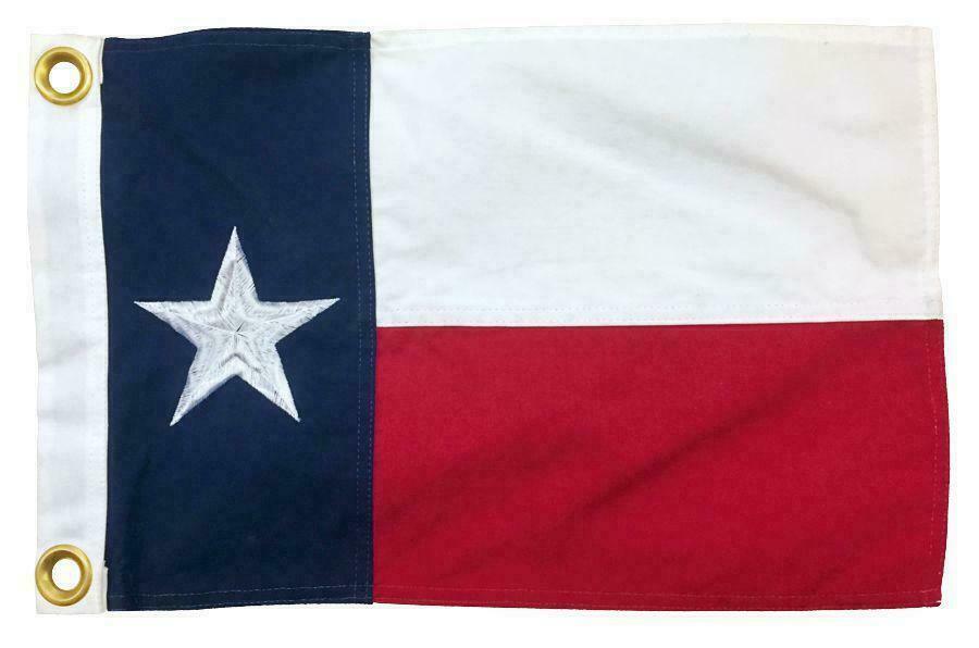 Sewn Cotton Texas Flags - Heavy canvas header with brass grommets -16X24 INCH gallery