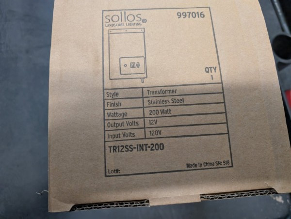 Sollos 200W Stainless Steel Transformer, 12V, Integrated Photocell and Timer, 1 gallery