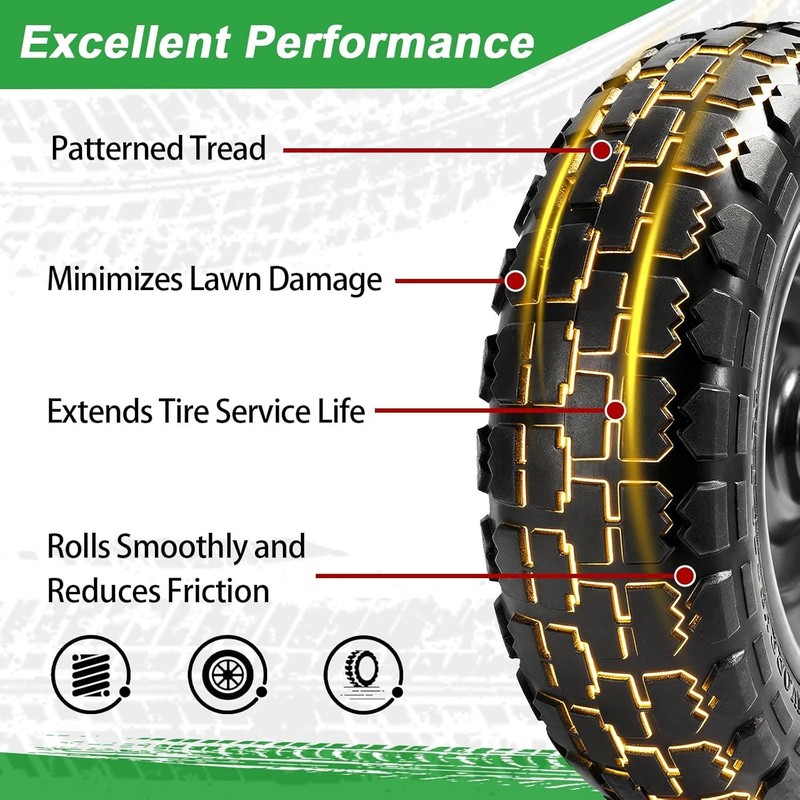 (2-Pack) 10" Replacement Tire for Gorilla Cart - Solid Polyurethane Flat-Free .. gallery
