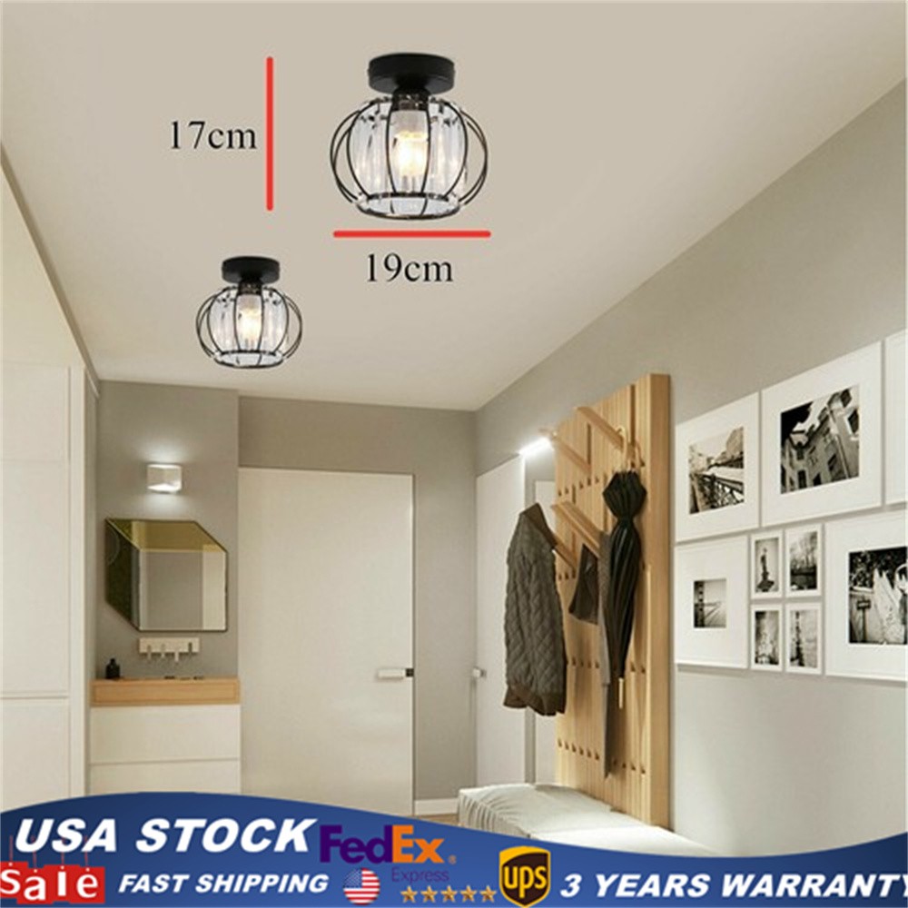 Flush Mount Ceiling Light Iron Chandelier E27 Porch Hallway Pendant Lamp Fixture