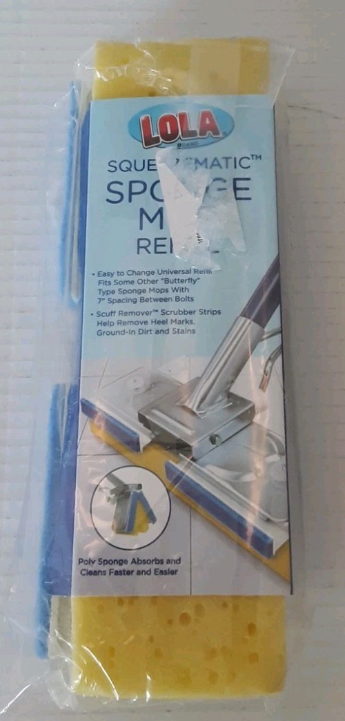 LOLA SqueezeMatic Butterfly Sponge Mop Refill, 9" Super Absorbent Head - 1 Count gallery