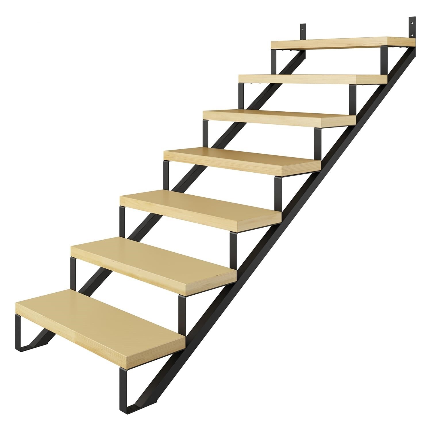 DIYHD Steel Stair Riser 2/3/4/5/6/7 Step Stair Stringer gallery