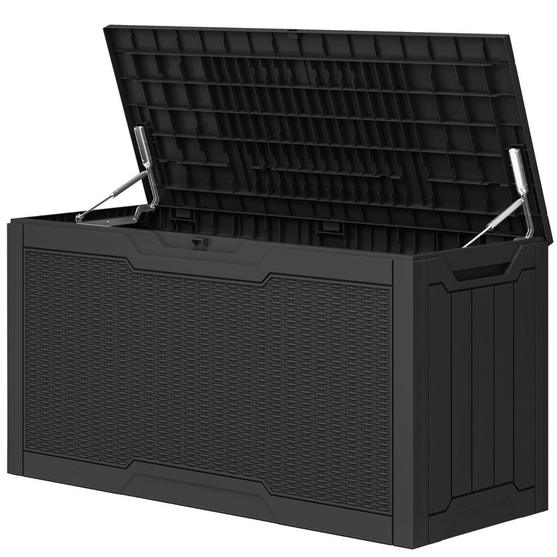 80-Gallon Lockable Outdoor Storage Deck Box, Resin Storage Box for Patio, ... gallery