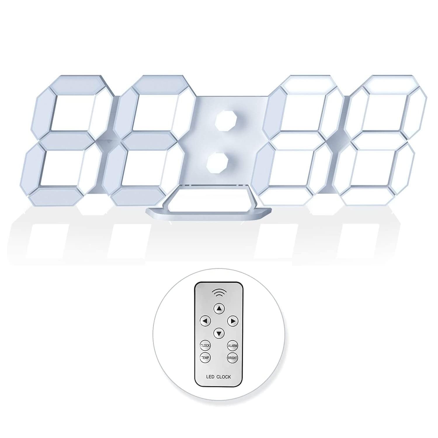 EDUP HOME 3D LED Digital 9.7 Inch, Cool Lights 9.7" Led Clock + White Design gallery