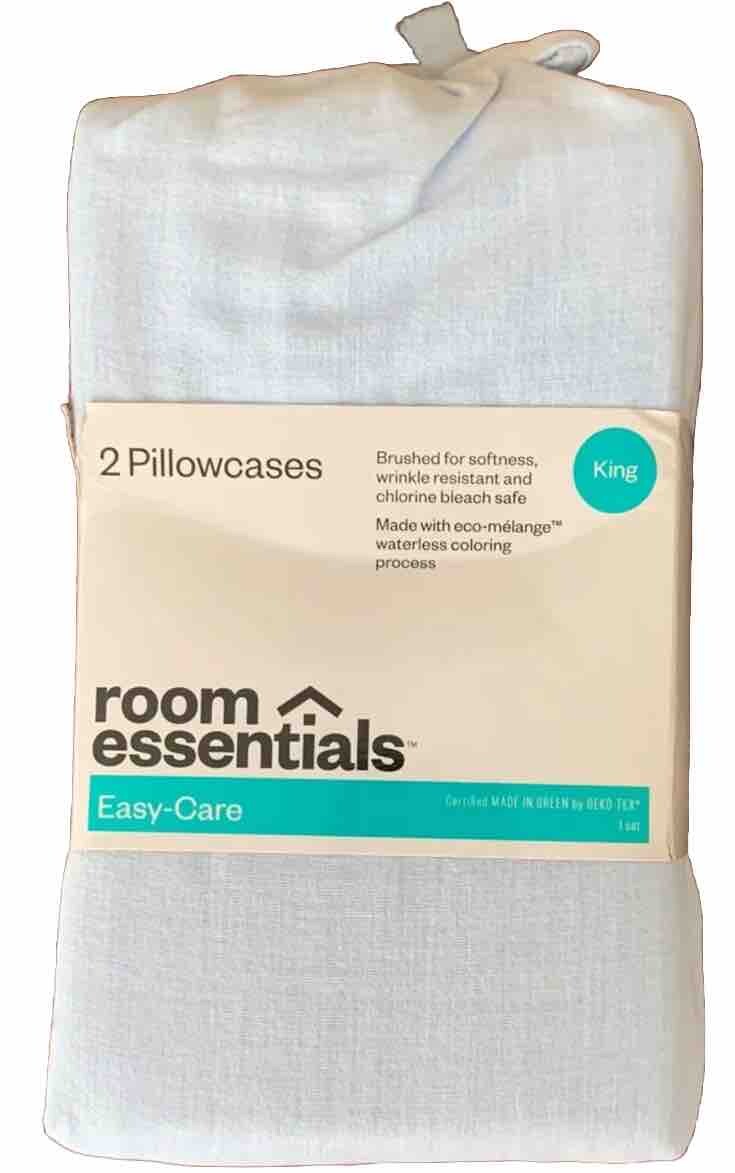 Room Essentials Easy Care Solid Pillowcase 2pc Set, White King size gallery