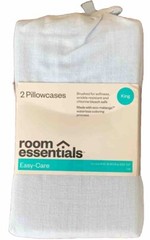 Room Essentials Easy Care Solid Pillowcase 2pc Set, White King size