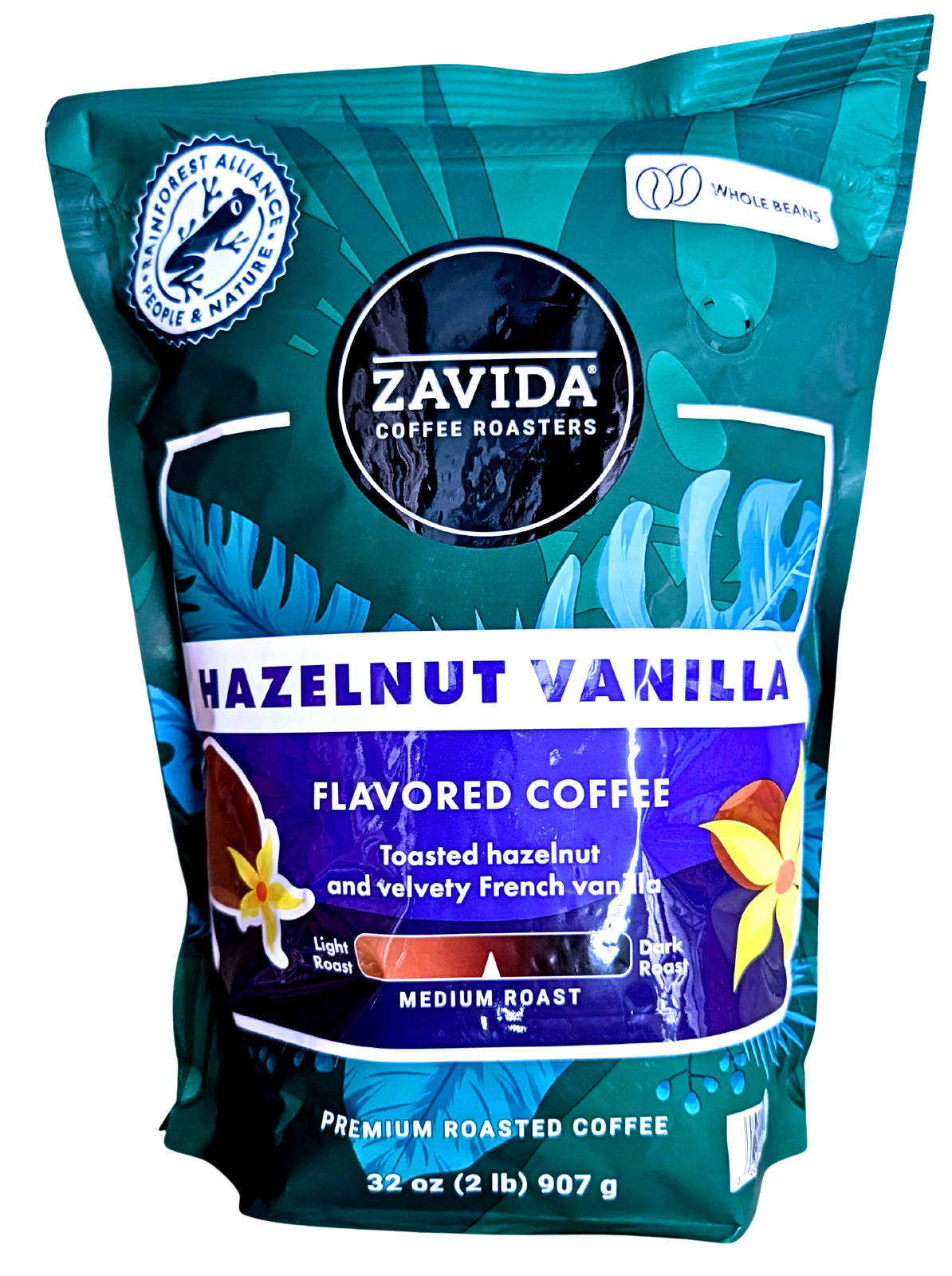 Zavida Coffee Whole Bean Coffee Hazelnut Vanilla 32 Oz EXP 09/2026 gallery