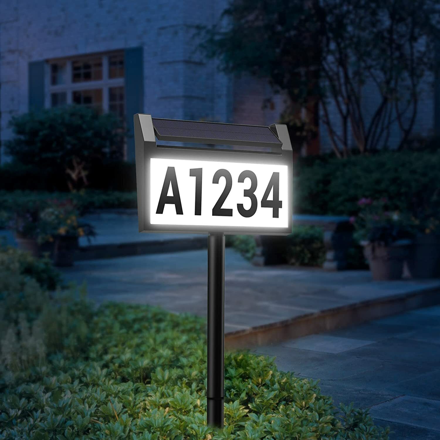 Solar House Number Sign House Numbers Light for Outside Home, Yard, Street gallery