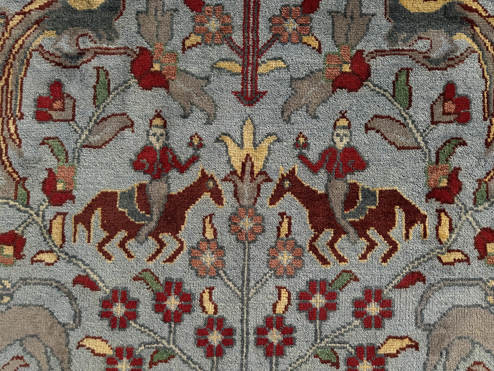 9x12 BLUE RUG handmade wool ORIENTAL new colorful hand-woven oushak tree of life gallery