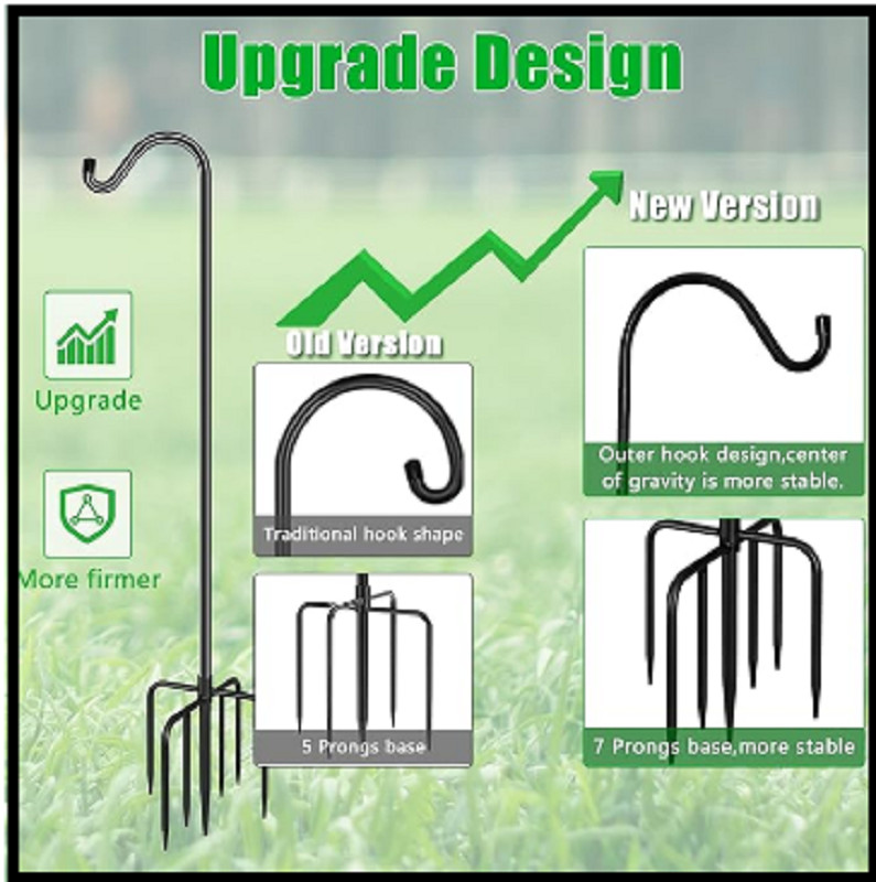 FEED GARDEN Adjustable Shepherds Hook Bird Feeder Pole with 5 Prongs Base, 76 In gallery
