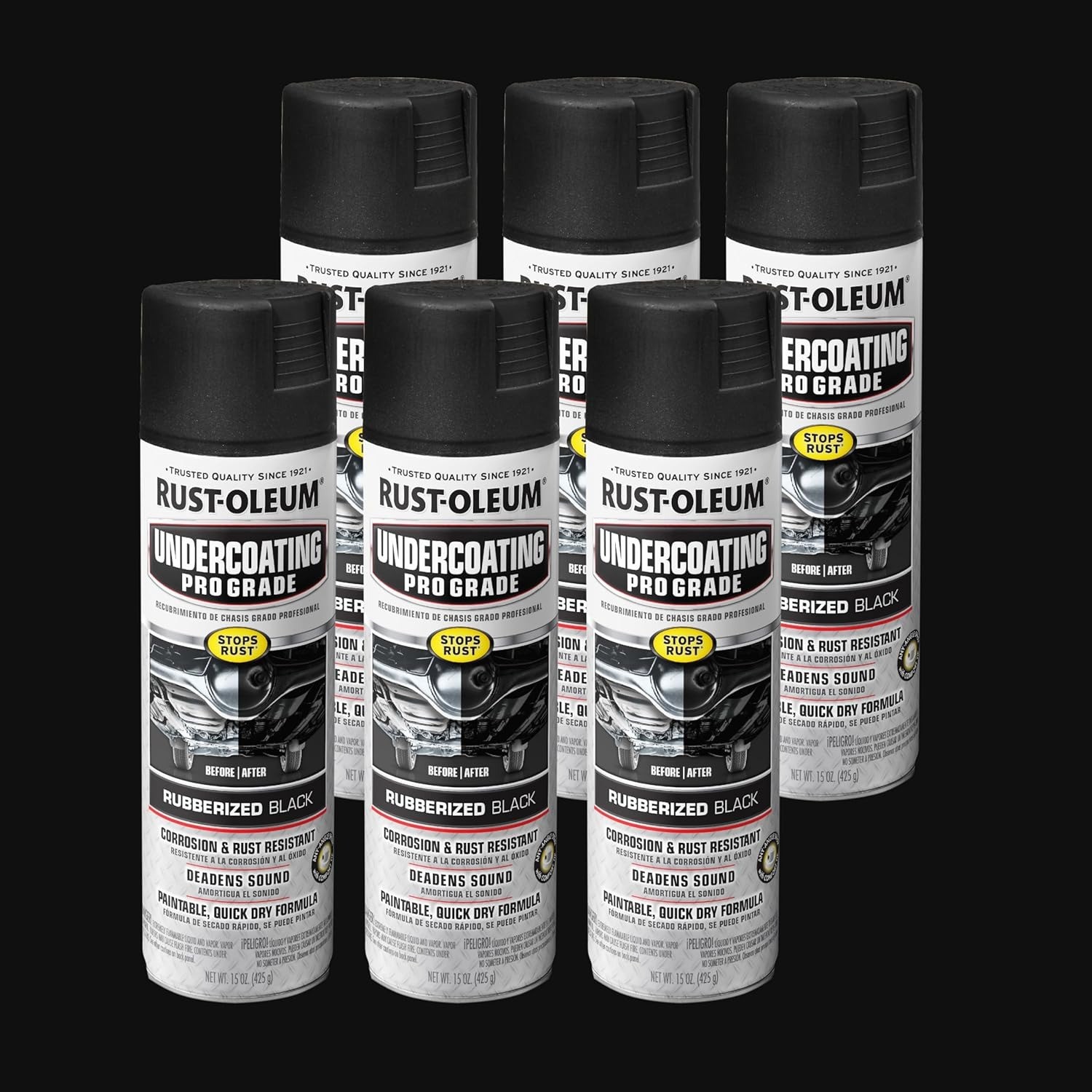 Rust-Oleum Stops Rust Professional Grade Undercoating Spray Paint, 6 Pack, 15 oz gallery