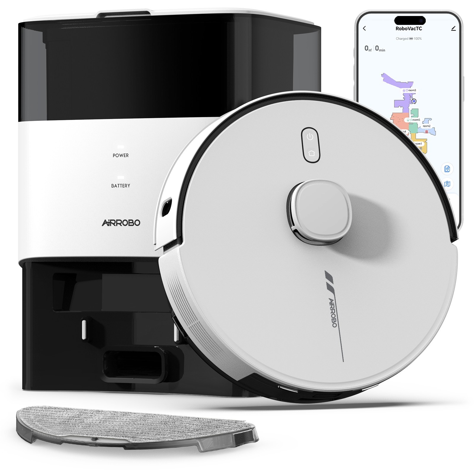 AIRROBO L60+ Self-Emptying Robotic Robot Vacuum and Mop Home Mapping 6000PA gallery