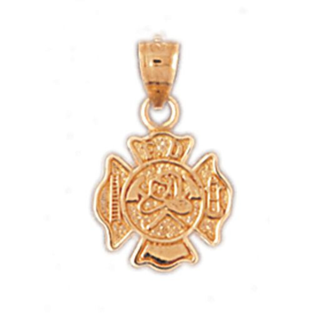 Firefighter Sign Charm Pendant 14k Gold (1 Gram) gallery