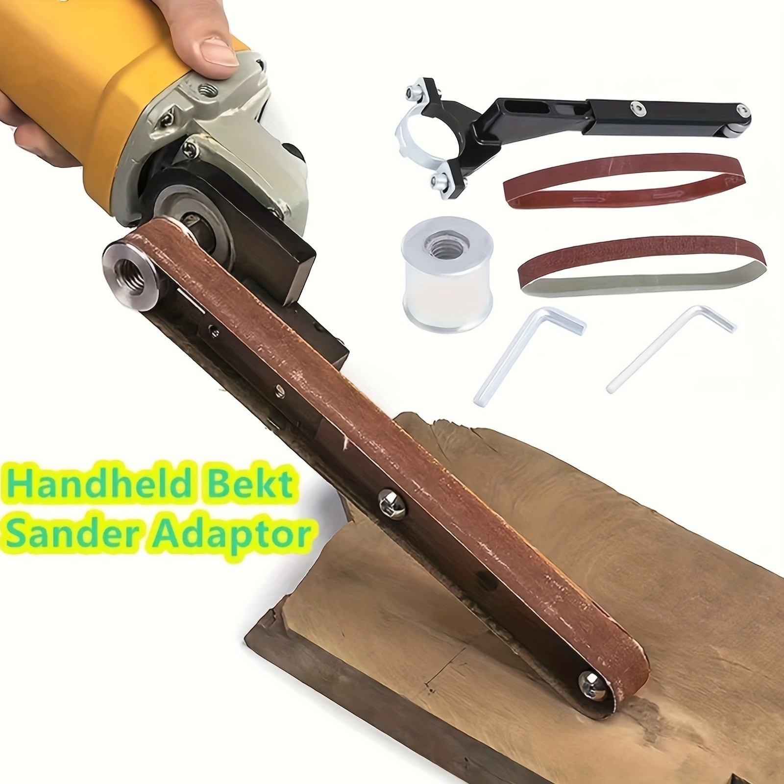 Angle Grinder to Belt Sander Adapter - For Metal/Wood Sanding & Rust Removal gallery