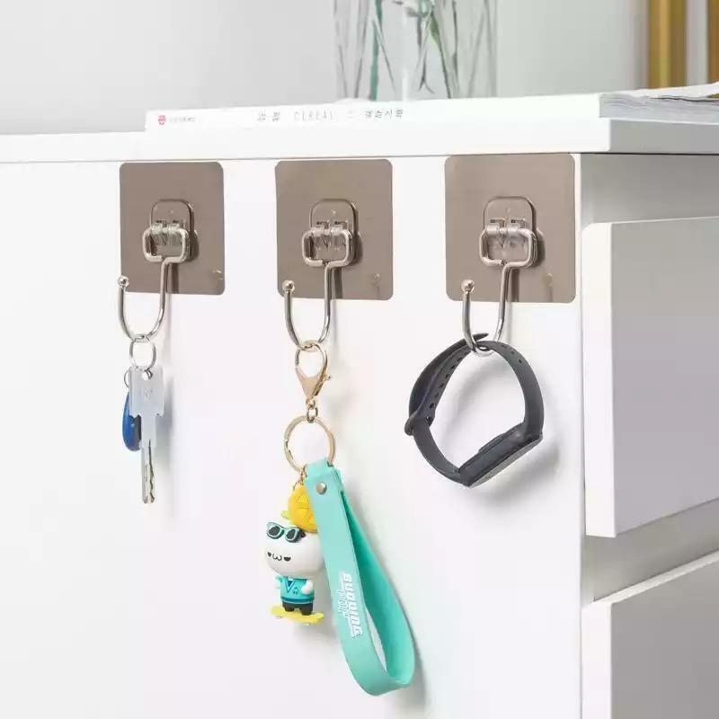 Strong Self Adhesive Wall Hook Glue Hooks Kitchen Bathroom Hold 8kg Pack of 3pcs gallery