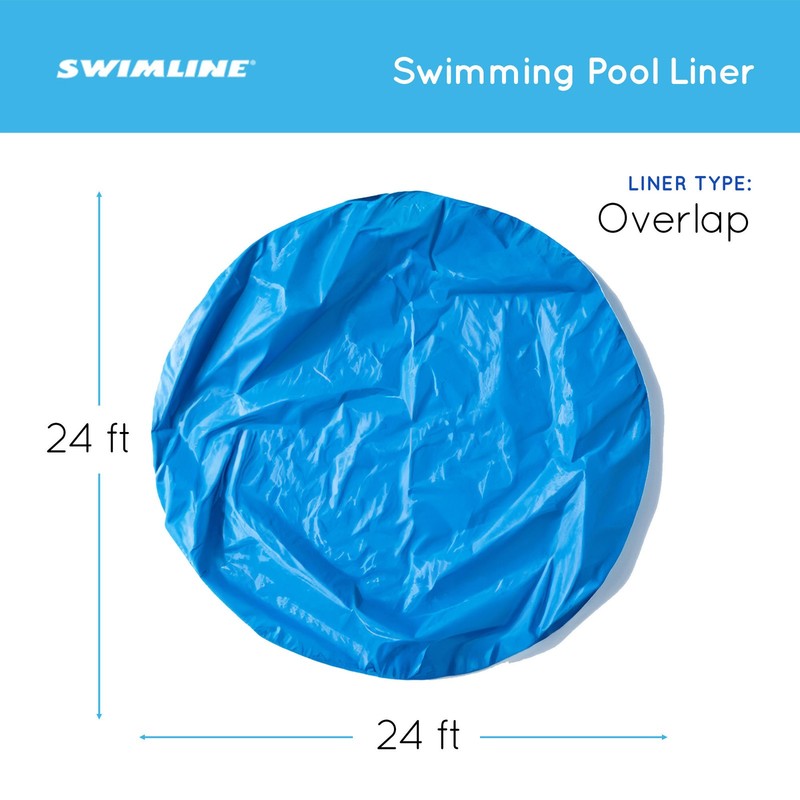 Swimline LI244820 24' Solid Blue Round Above Ground Swimming Pool Overlap Liner gallery