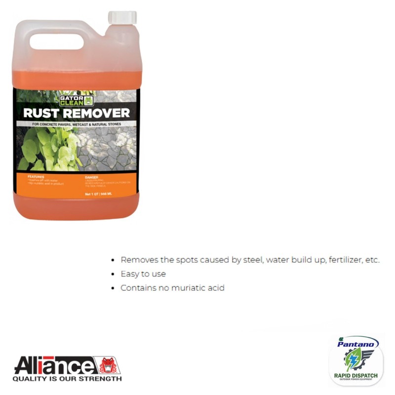 Gator Rust Remover Concrete Pavers & Natural Stone 1QT Alliance Gator Cleaner gallery