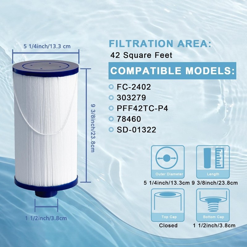 2-Pack Spa Filter for Freeflow, Fantasy, AquaTerra, Azure, Aspire Hot Tub Filter gallery