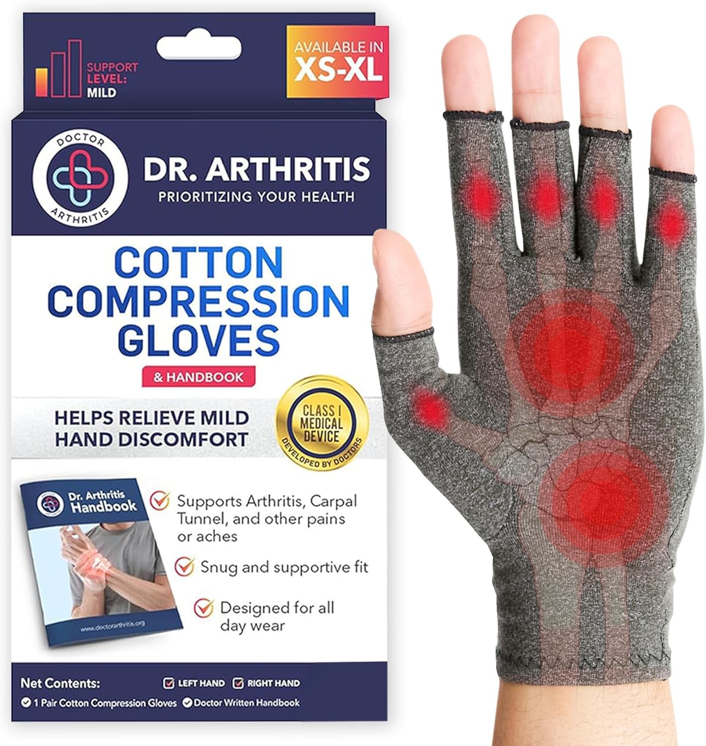 Doctor Developed Compression Gloves for Women and Men, Open-Finger Arthritis gallery